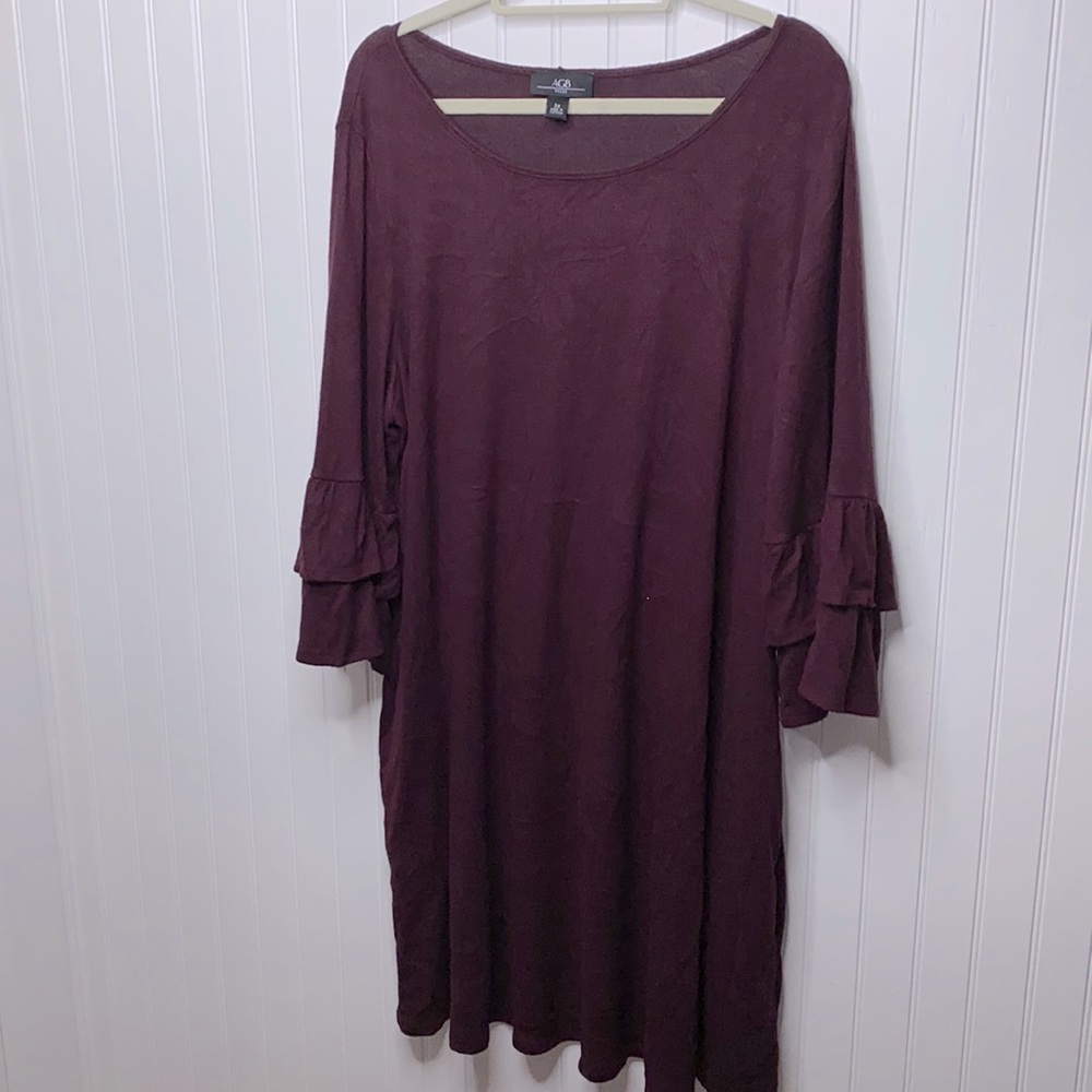 Purple Ruffle Sleeve Dress
